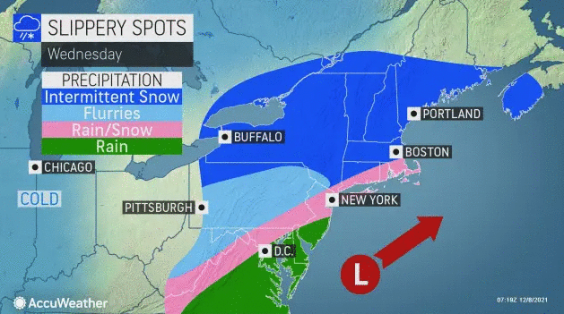 今日或有小雨或者小雪 半夜天气骤降 周末回暖纽约小站 新闻时事一览汇聚 华人资讯